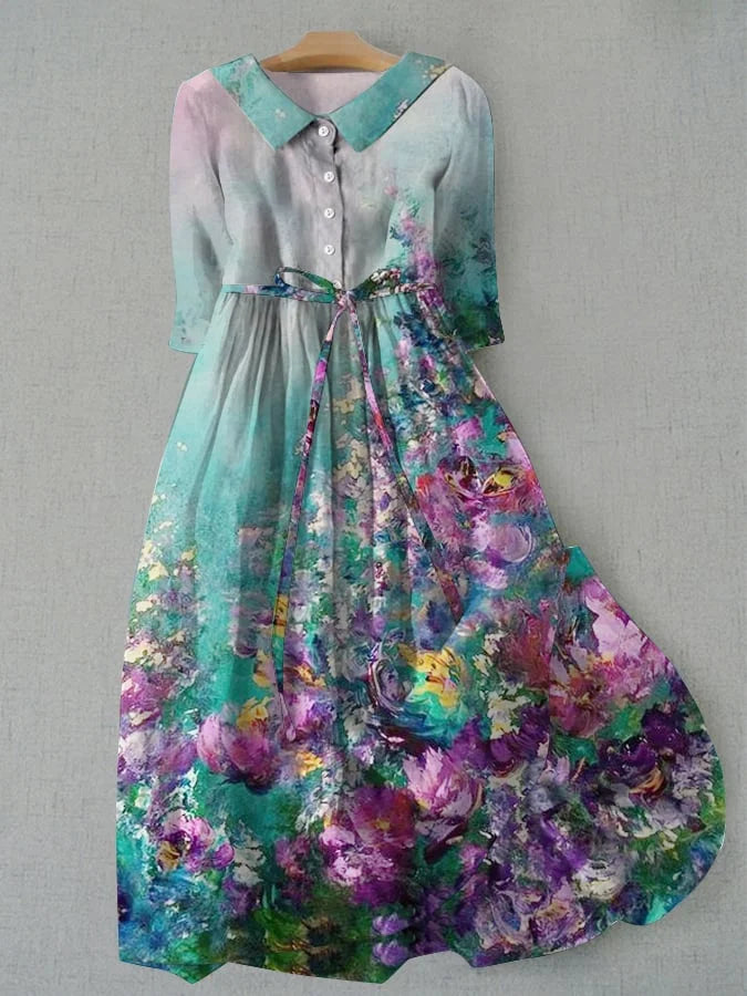 Tessa - Floral Dress with Waistband for Women