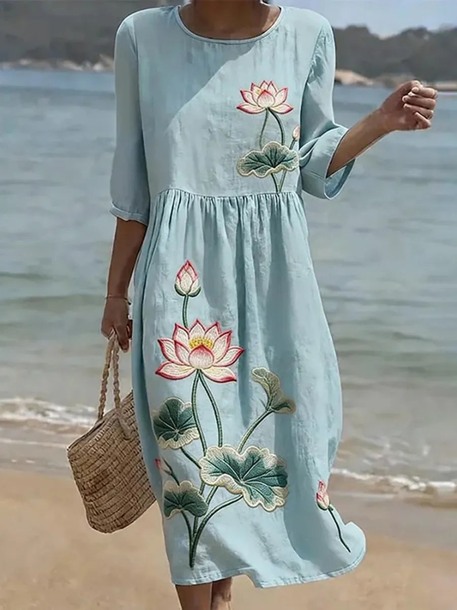 Casual Women's Dress with Floral Print