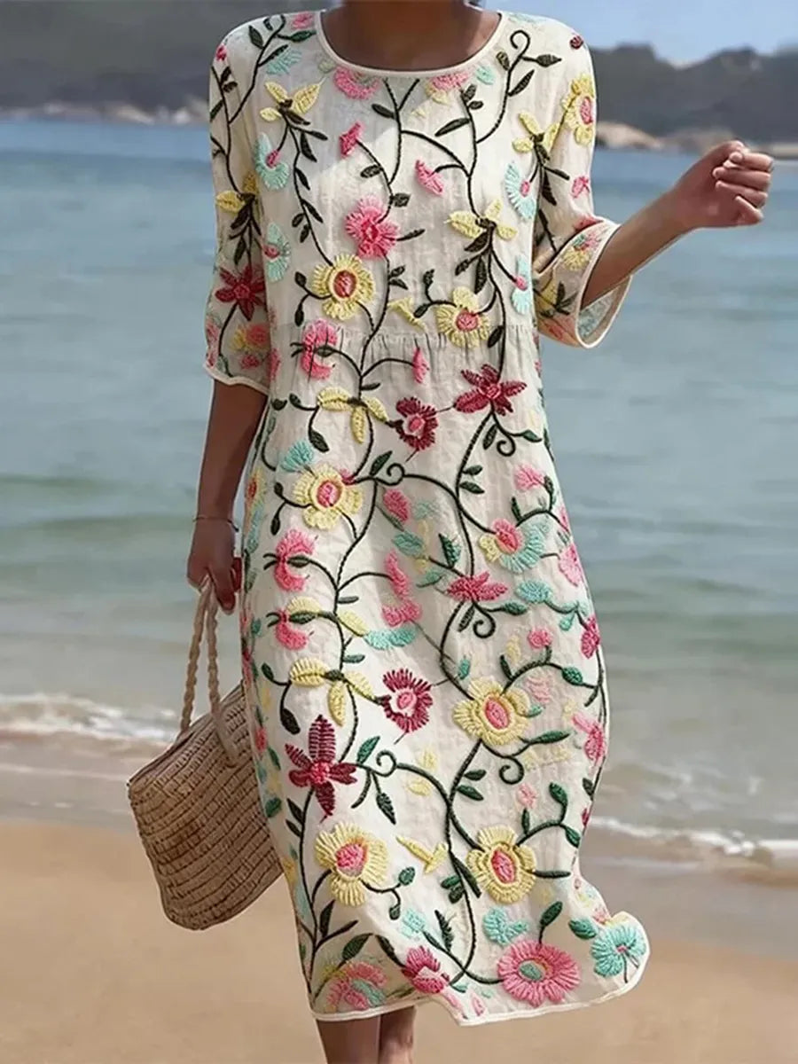 Casual Women's Dress with Floral Print