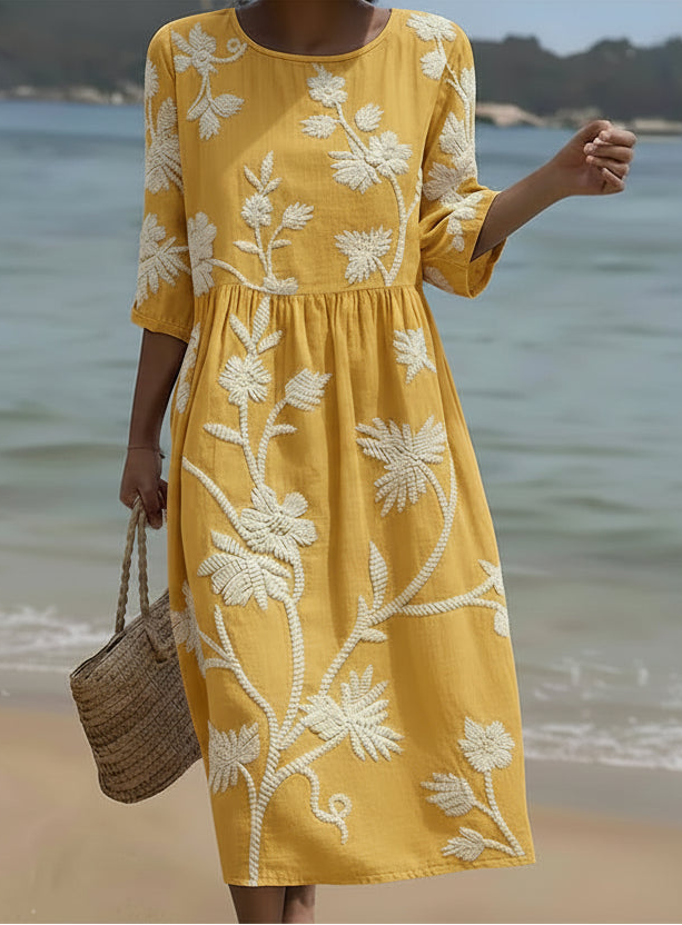 Casual Women's Dress with Floral Print