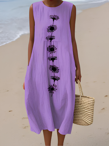 Emma™ Midi Dress Purple Bloom