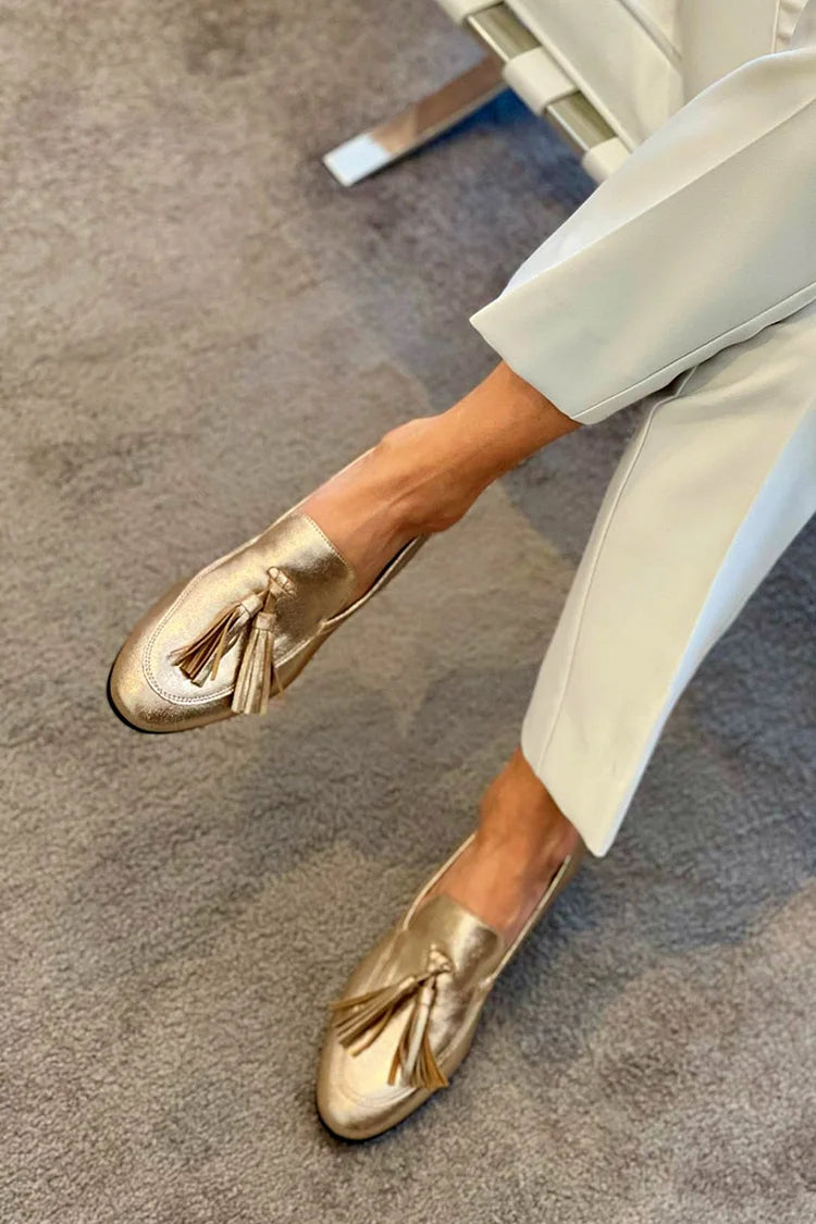 Donatella | Moccasin with Golden Tassels