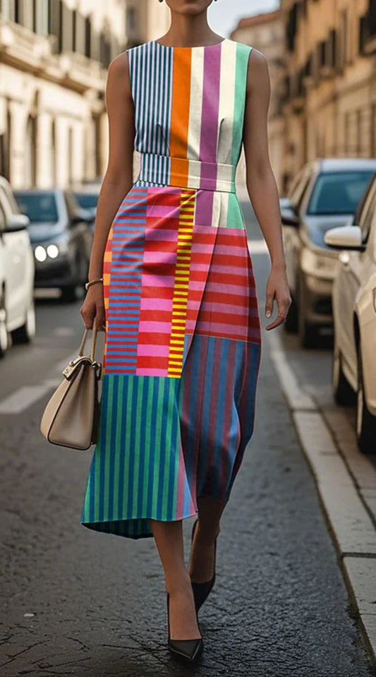 VIOLETTA | Summer Dress with Geometric Design and Elegant Fit