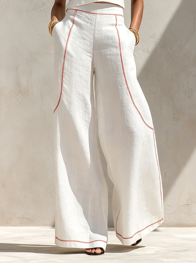Set Minimalist Blouse and Women's Wide Leg Pants