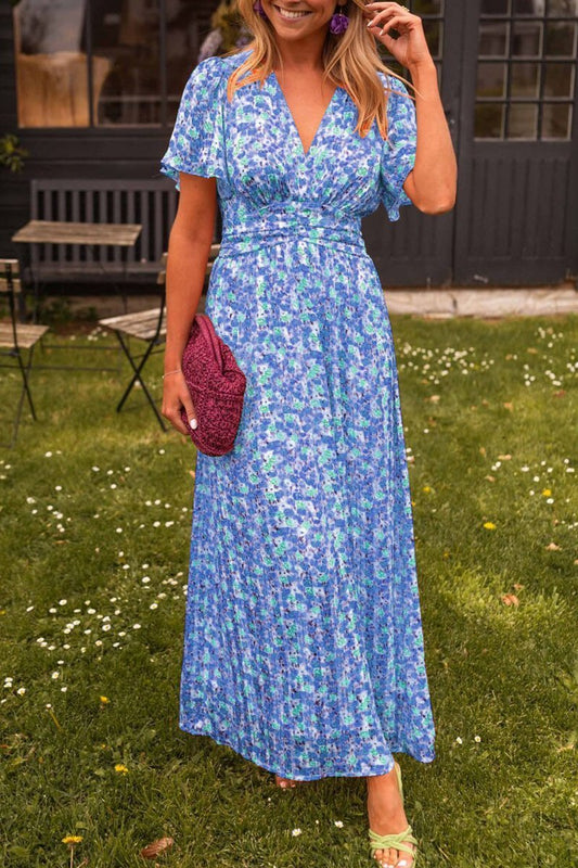 WILLOW | Floral Maxi Dress with Flattering V-Neckline