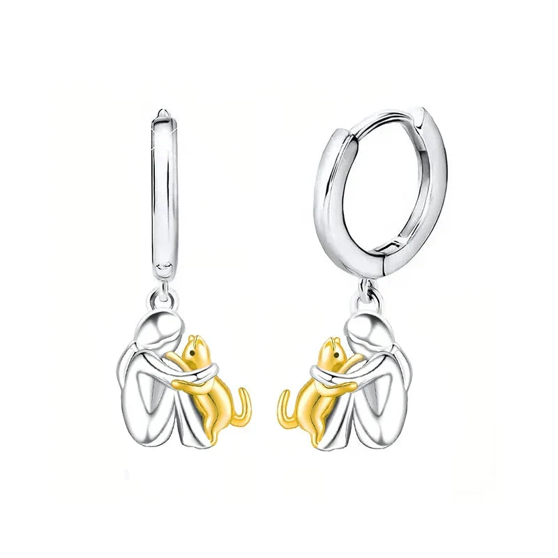 Lily™ - Cat Icon Earrings (Round Closure)