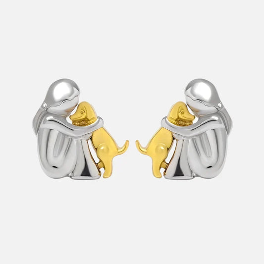 Bicolor Hugg Earrings in Silver and Gold