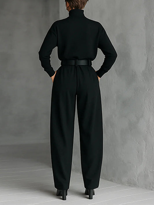 REAGAN | Matching Set with High Neck Top and Tailored Pants