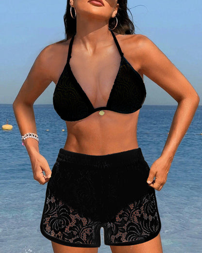 Laluna® | Elegant Solid Lace Bikini Set