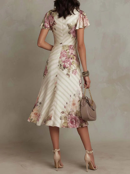 Margaret™ | Elegant Floral Wrap Dress