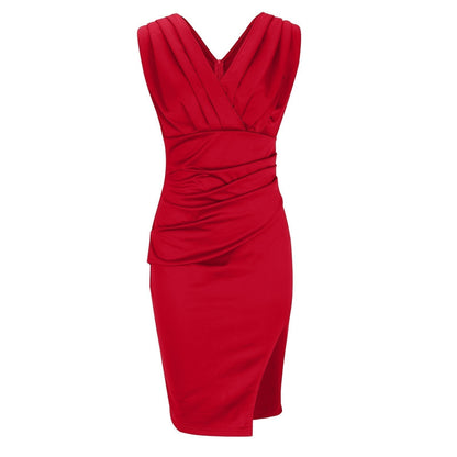 Isa | Elegant Dress with V-Neck and Chic Split