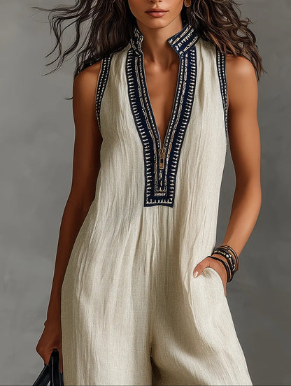 Elena | Sleeveless Wide-Leg Jumpsuit