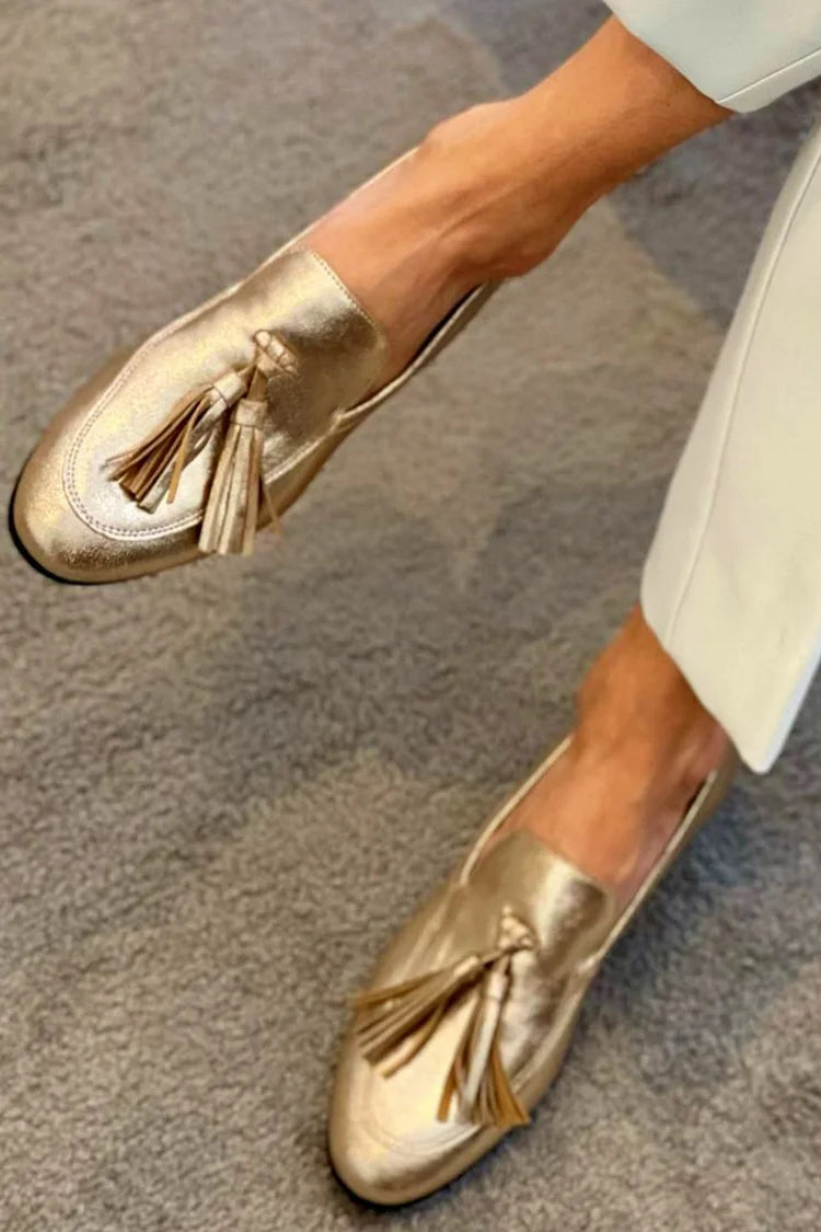 Donatella | Moccasin with Golden Tassels