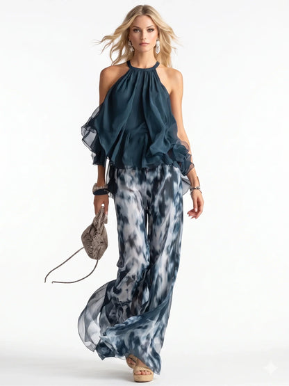 Elegant two-piece chiffon set