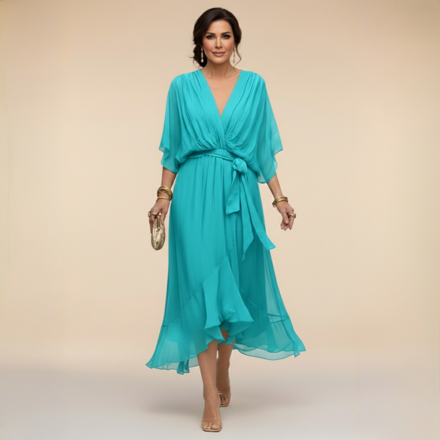LOTTIE | Elegant V-Neck Dress for Timeless Class