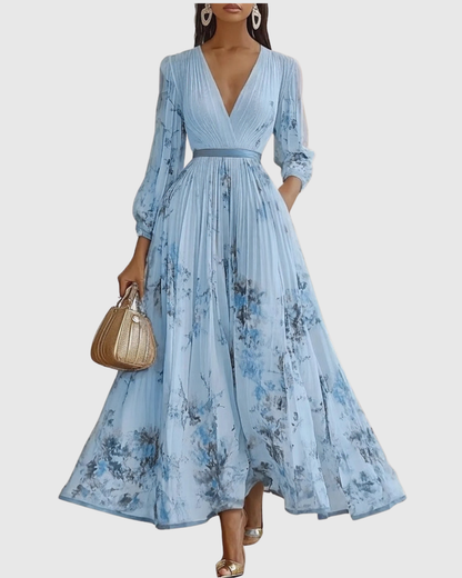 ROWELLA | Elegant Pleated Maxi Dress
