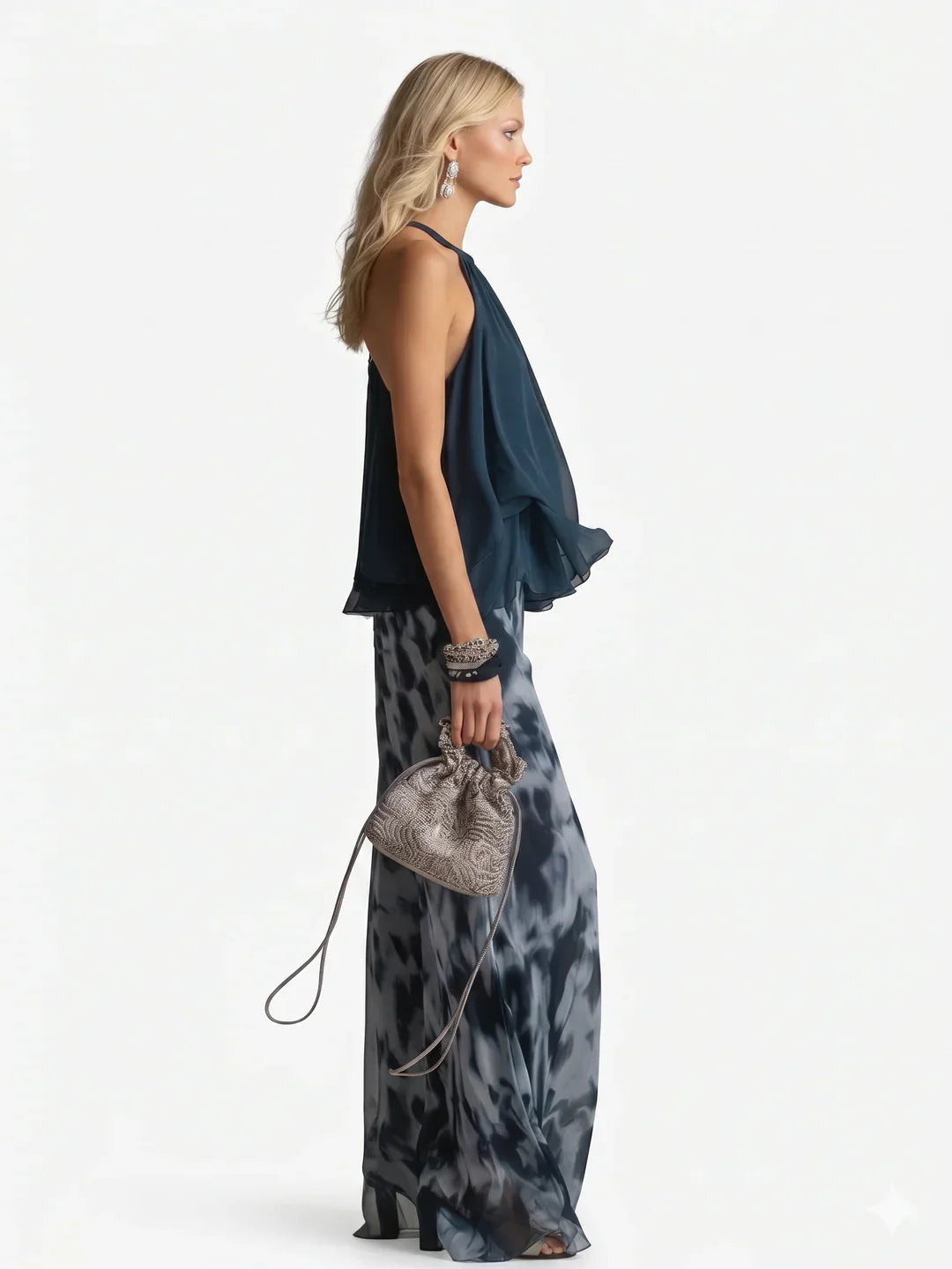 Elegant two-piece chiffon set