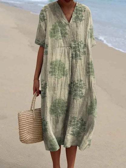 Sammy - Vintage Floral Art Flowing Casual Dress
