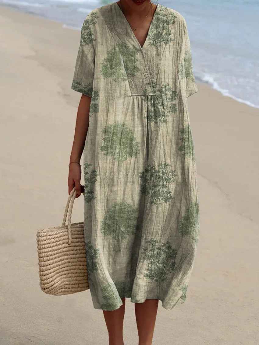 Sammy - Vintage Floral Art Flowy Casual Dress