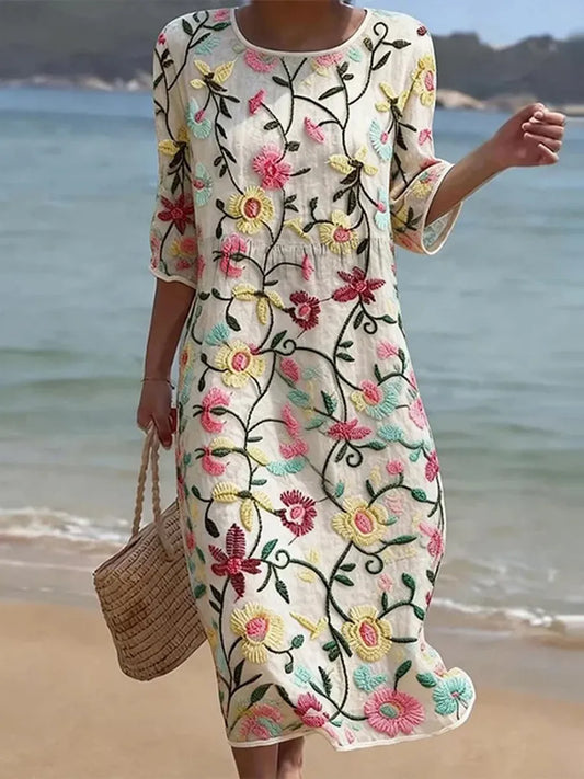 Casual Women's Dress with Floral Print
