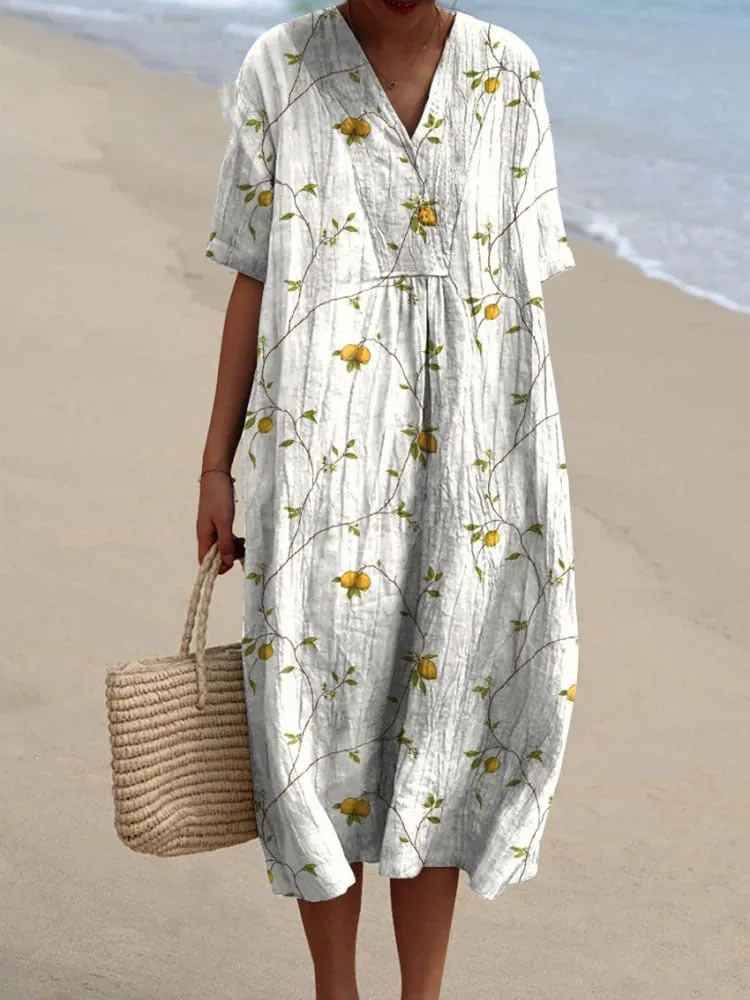 Sammy - Vintage Floral Art Flowy Casual Dress