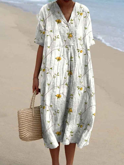 Sammy - Vintage Floral Art Flowy Casual Dress