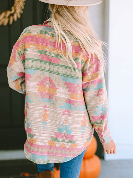Oversized Checked Multicolor Jacket