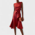 Juliette – Asymmetrical Midi Dress with Draping