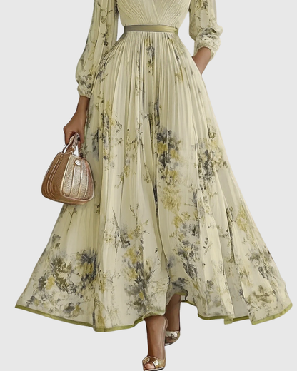 ROWELLA | Elegant Pleated Maxi Dress