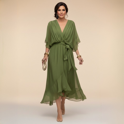 LOTTIE | Elegant V-Neck Dress for Timeless Class