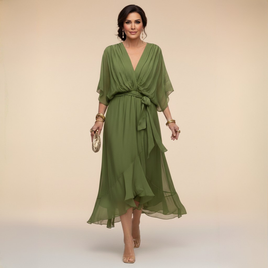 LOTTIE | Elegant V-Neck Dress for Timeless Class