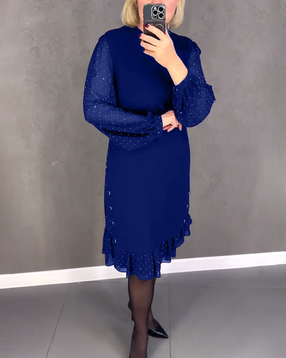 ELIANA | Elegant Dress with Transparent Sleeves and Flattering Cut for Autumn Occasions
