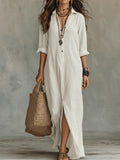 Selene | Loose Maxi Dress with Buttons