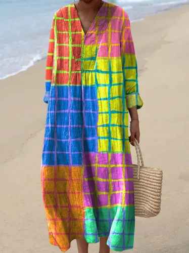 Lola - Retro Geometric Print Dress