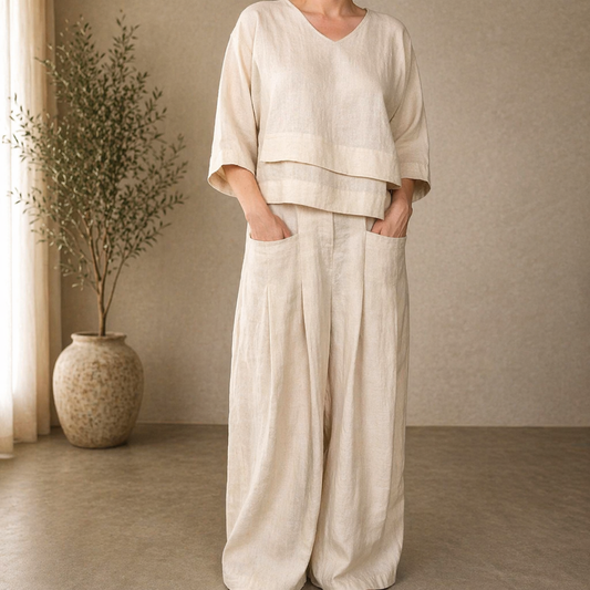 Clara | Wide Minimalist Two-Piece Set