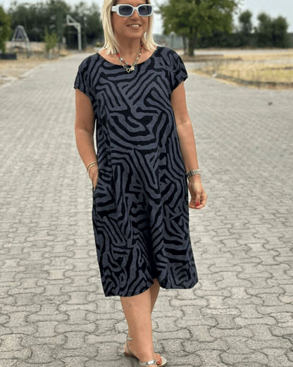 SABRINA | Light Summer Dress with Modern Print for Comfort and Everyday Style