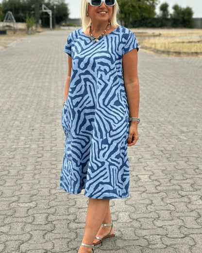 SABRINA | Light Summer Dress with Modern Print for Comfort and Everyday Style