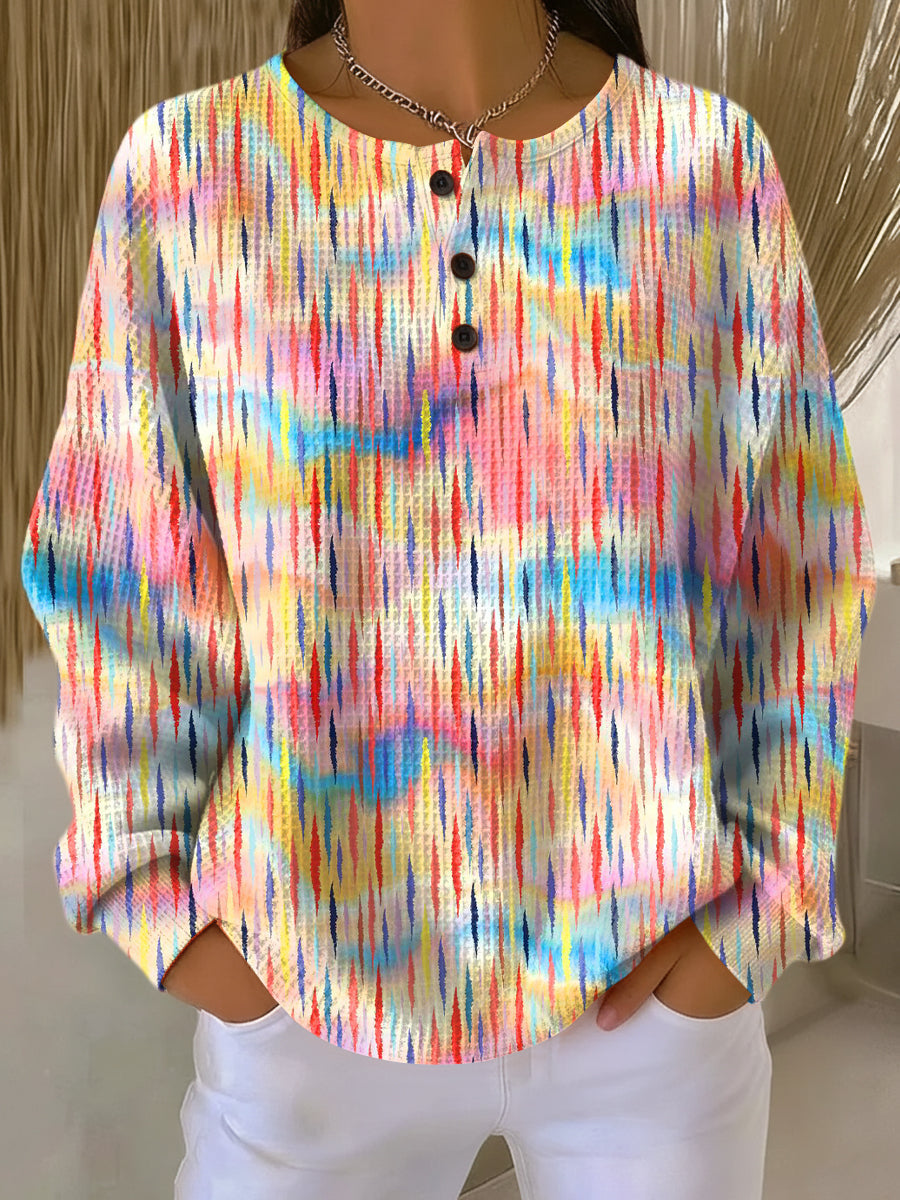 Sofia | Colorful Sweater with Rainbow Drop Pattern