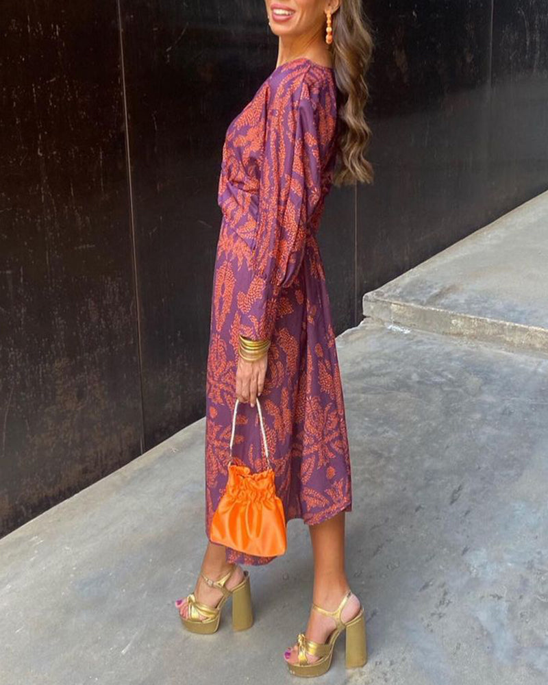 Isadora | Elegant Midi Dress with Delicate Print