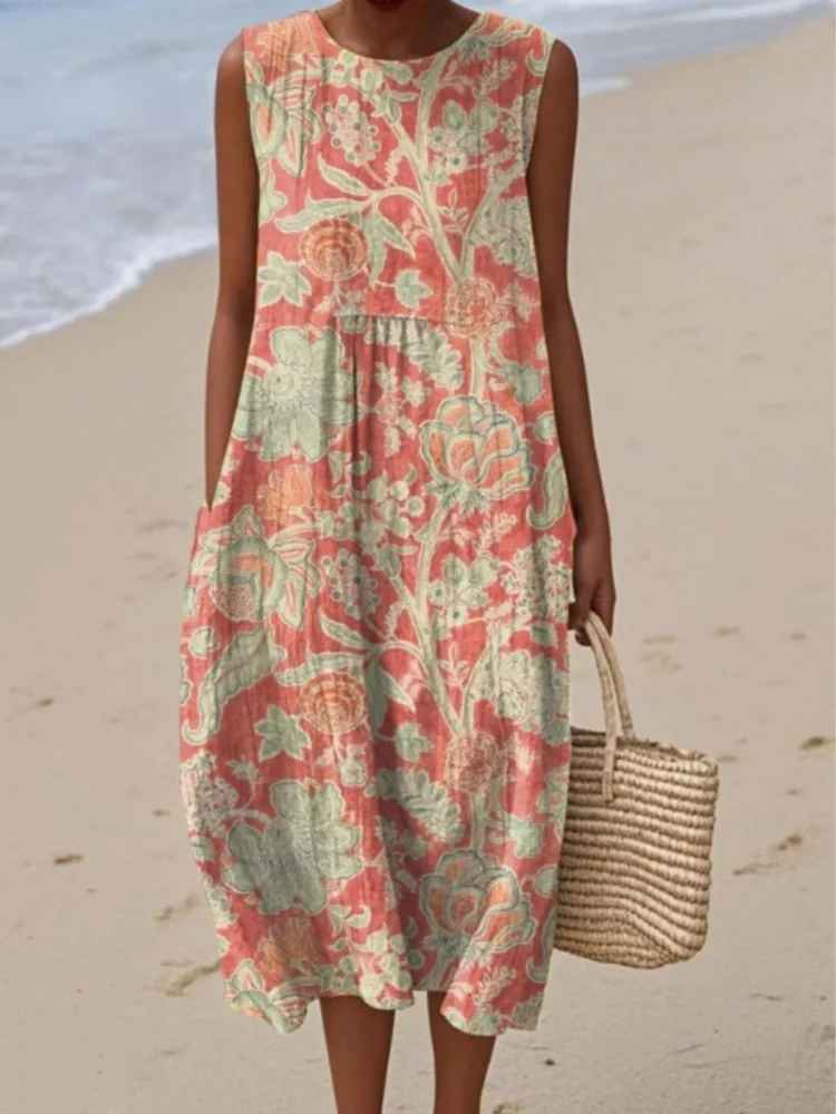 Flora - Coral Bloom Dress