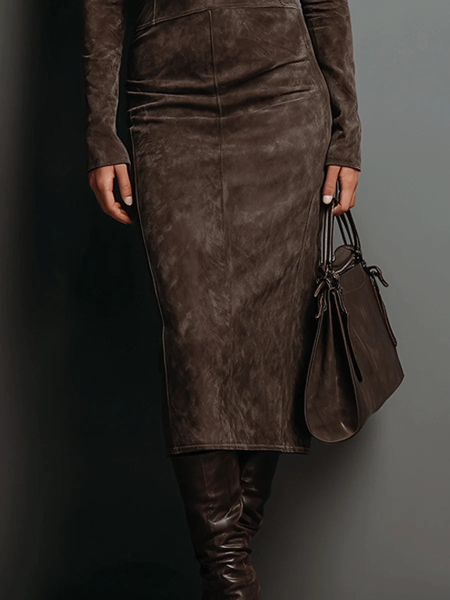 Lorena | Long Midi Dress Brown