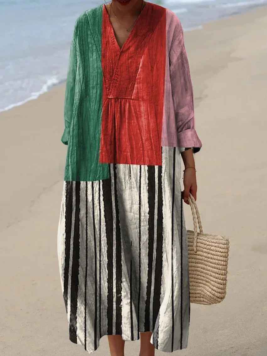 Lola - Retro Geometric Print Dress