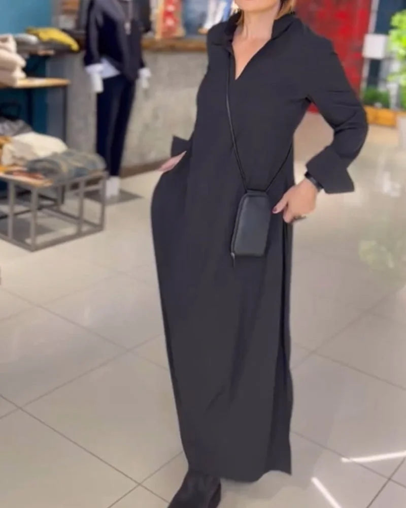 HELENA™ | Long Dress with Elegant Side Slits and Timeless Comfort