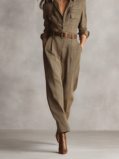 Covia™ | Checkered Jumpsuit with Sophisticated Details