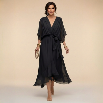 LOTTIE | Elegant V-Neck Dress for Timeless Class