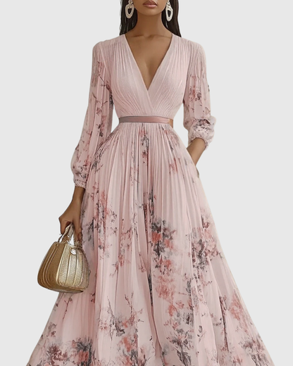 ROWELLA | Elegant Pleated Maxi Dress