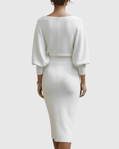 ISMERIA | Midi dress with batwing sleeves