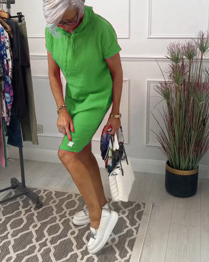 INES | Casual Dress with Hood and Short Sleeves Perfect for Summer