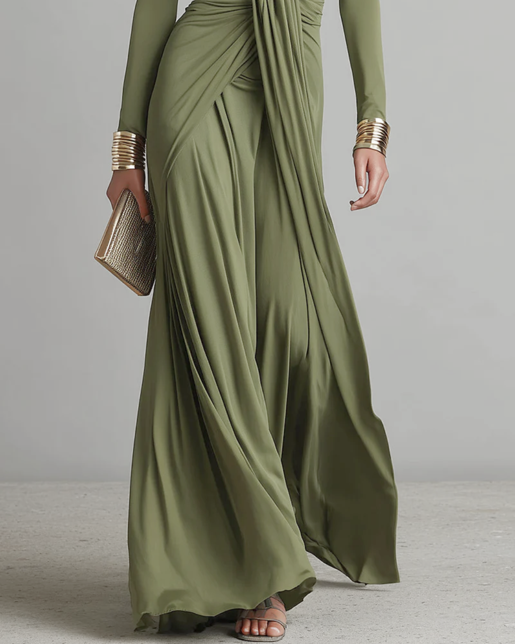 Valentina · Maxi dress with V-neck and ruffle details