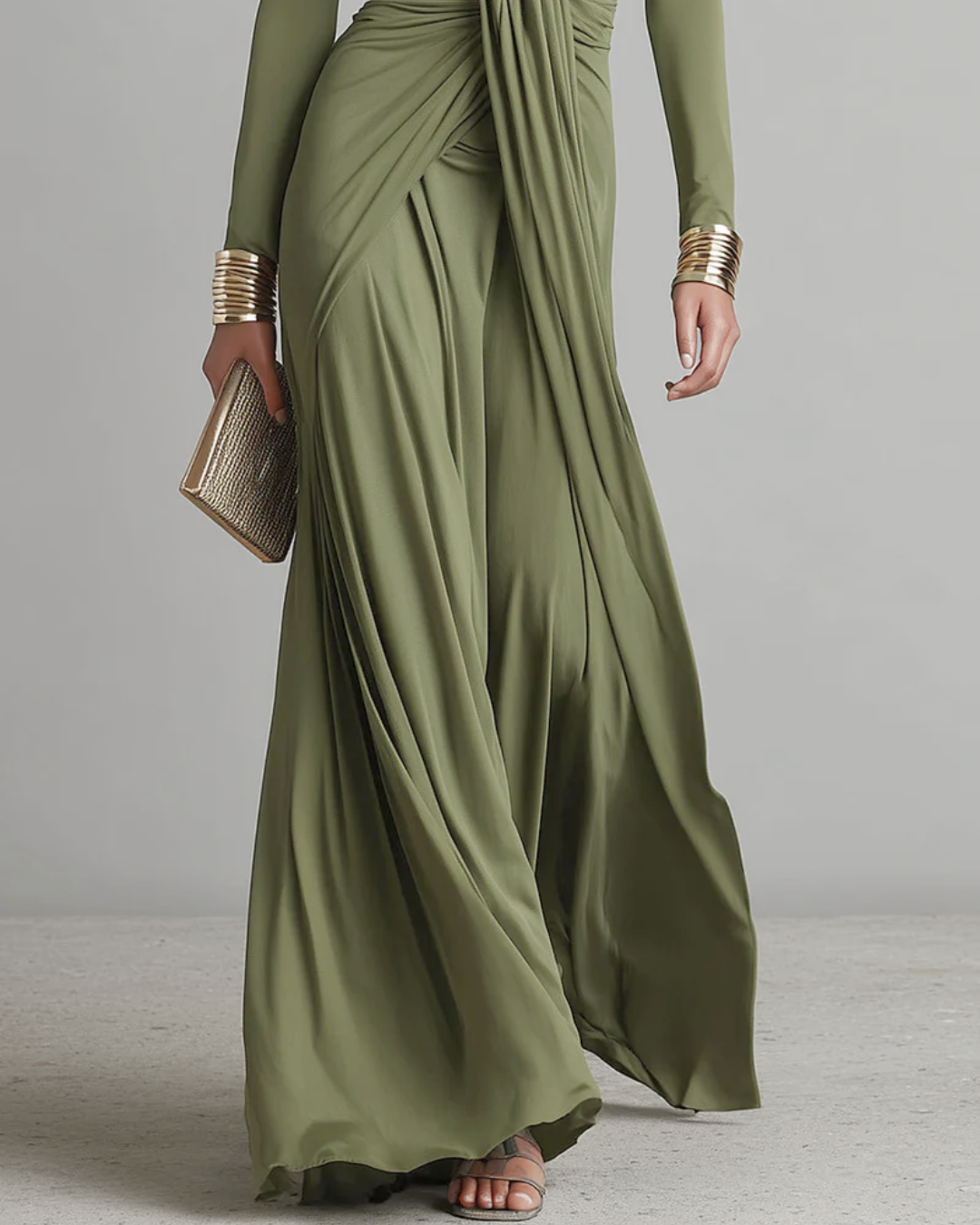 Valentina · Maxi dress with V-neck and ruffle details